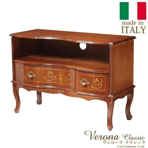 サイドボード キャビネット アンティーク クラシカル エレガント 扉付きラック イタリア製 猫脚 天然木 幅87cm 完成品