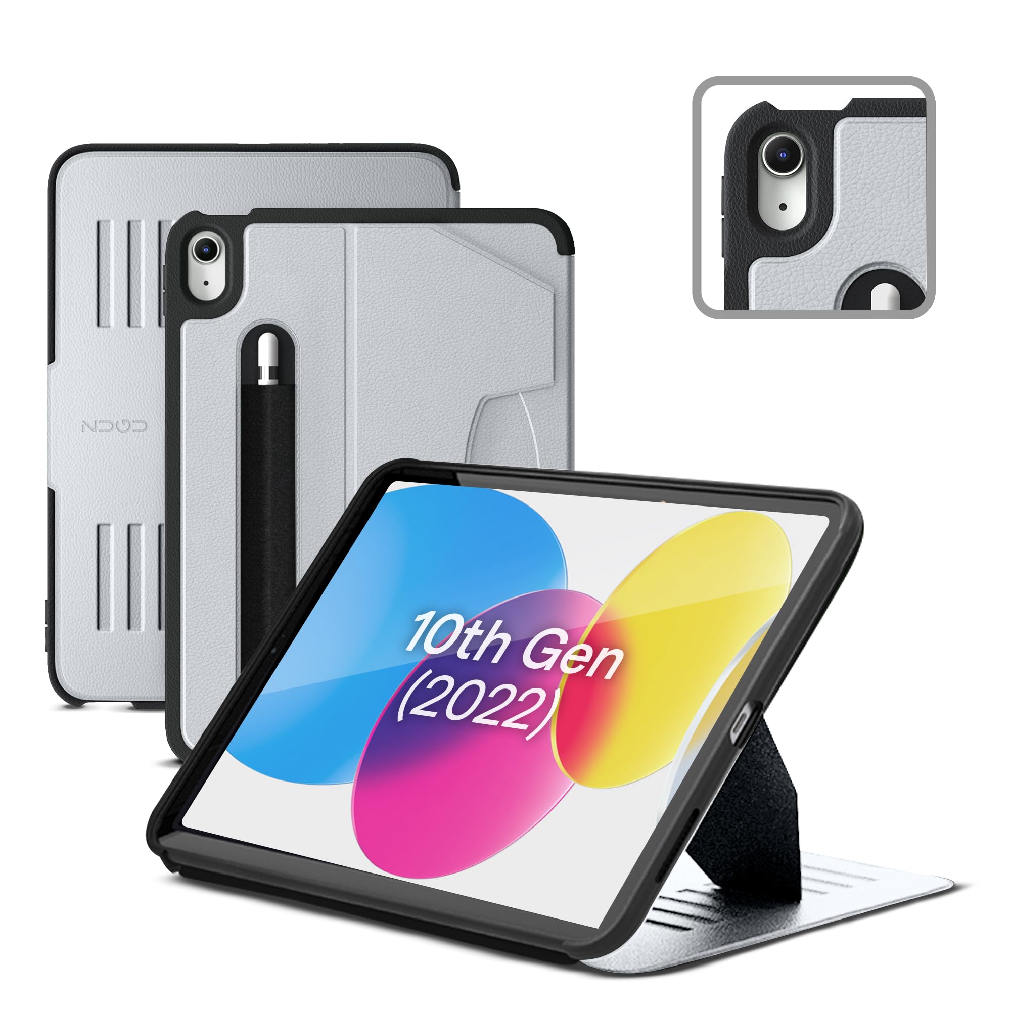 ZUGU CASE iPad 10.9インチ 第10世代 (2022) スリム保護ケース - 磁気スタンド&スリープ/ウェイクカバー (モデル# A2696A2757A2777)