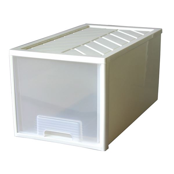 収納ケース/収納用品 引出し式1段 ファインテナー深型2個セット アイボリー 日本製 完成品 5,917円