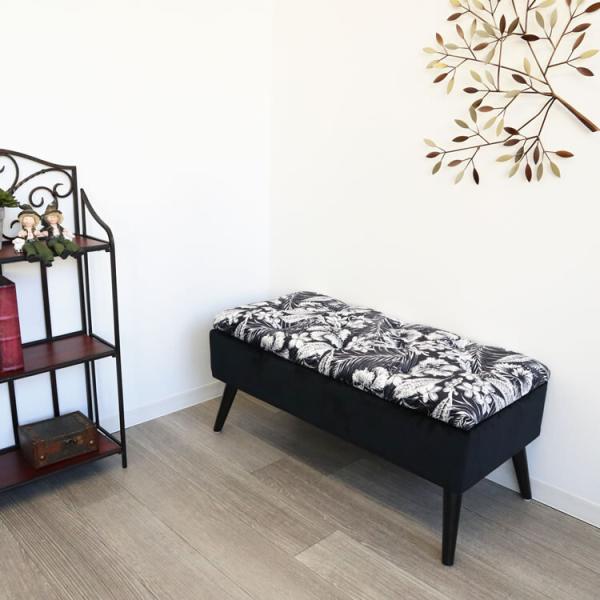 チェア 椅子 ベンチ スツール レトロ かわいい 花柄 ソファ チェストベンチ アンティーク 収納 いす イス 1人掛け 座面高さ40cm