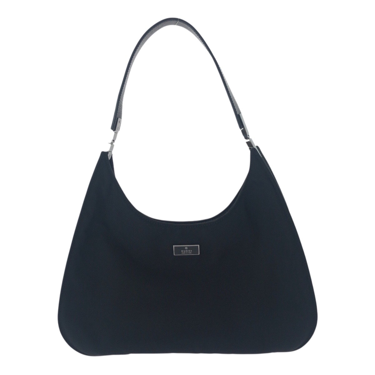 美品 ブラック 黒 シルバー金具 ナイロン/レザー 001 3767 ショルダーバッグ 肩掛け レディース 505053