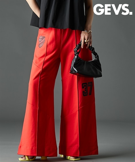 ロングパンツ 綿100％プリント切替ワイドパンツ 大きいサイズ有 GEVS. 8,412円