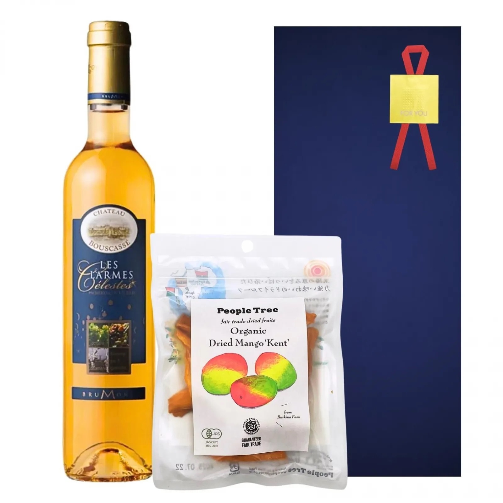 [ワインギフト] フランス産 甘口デザートワインとドライフルーツのセット ギフト箱入り [ラッピング付] ラルム セレスト＆マンゴーケント
