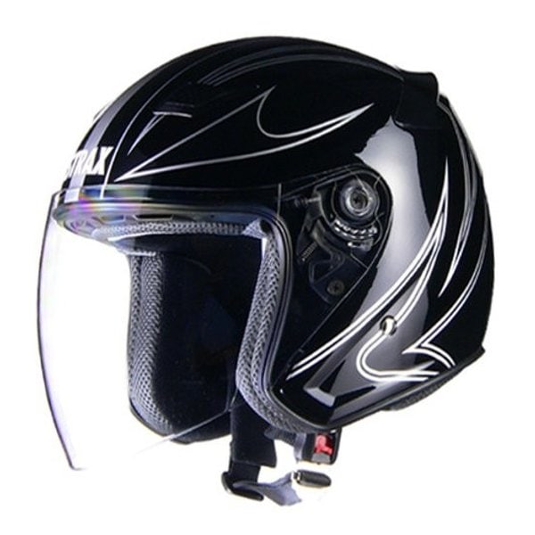 バイクヘルメット ジェット STRAX ブラック L SJ-9 SJ9ブラックL