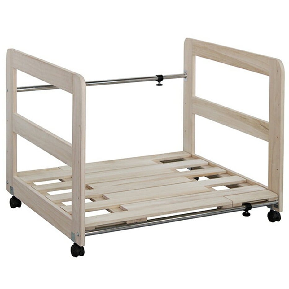 桐すのこ押入れ布団棚 キャスター付き 伸縮 布団収納 ふとん 収納 押入れ すのこ ラック 棚 木製
