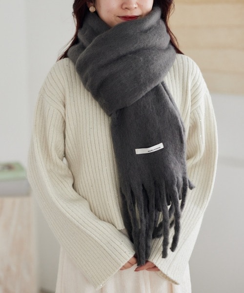 [最安値挑戦]ストール 起毛フェイクウールマフラーレディース