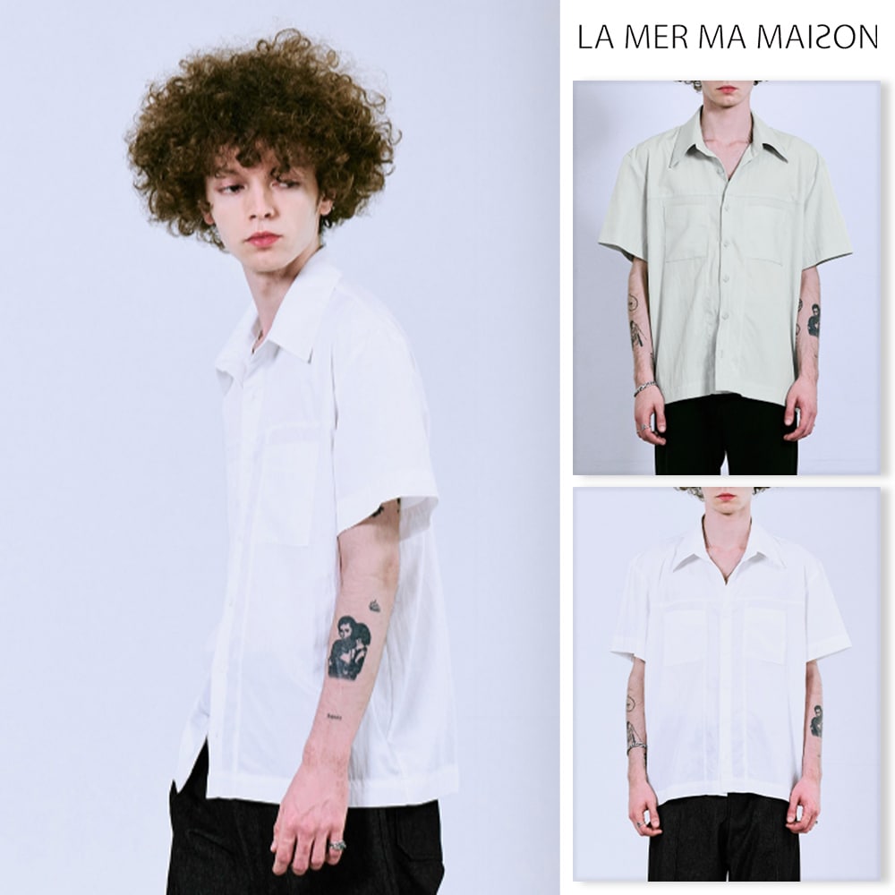 [LA MER MA MAISON] LINE POCKET SHIRT