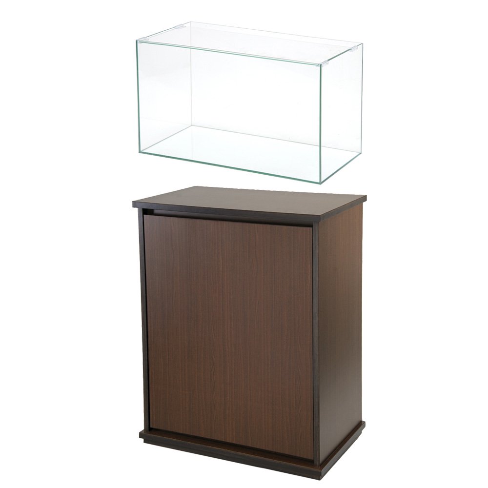 アクロ　ガラス水槽　アクロ６０　６０X３０X３６ｃｍ＋アクロ　水槽台　６０X３０X７０　穴無し　ウォルナット　６０ｃｍ水槽　ＣＲＣ10―11―01―95―40