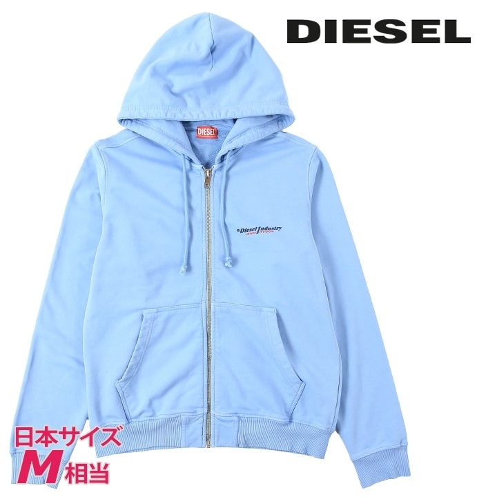 ジップアップスウェットパーカー メンズ S-GINN-HOOD-ZIP-IND ガーメントダイウォッシュ加工 ロゴプリント die-m-t-f8-1pf