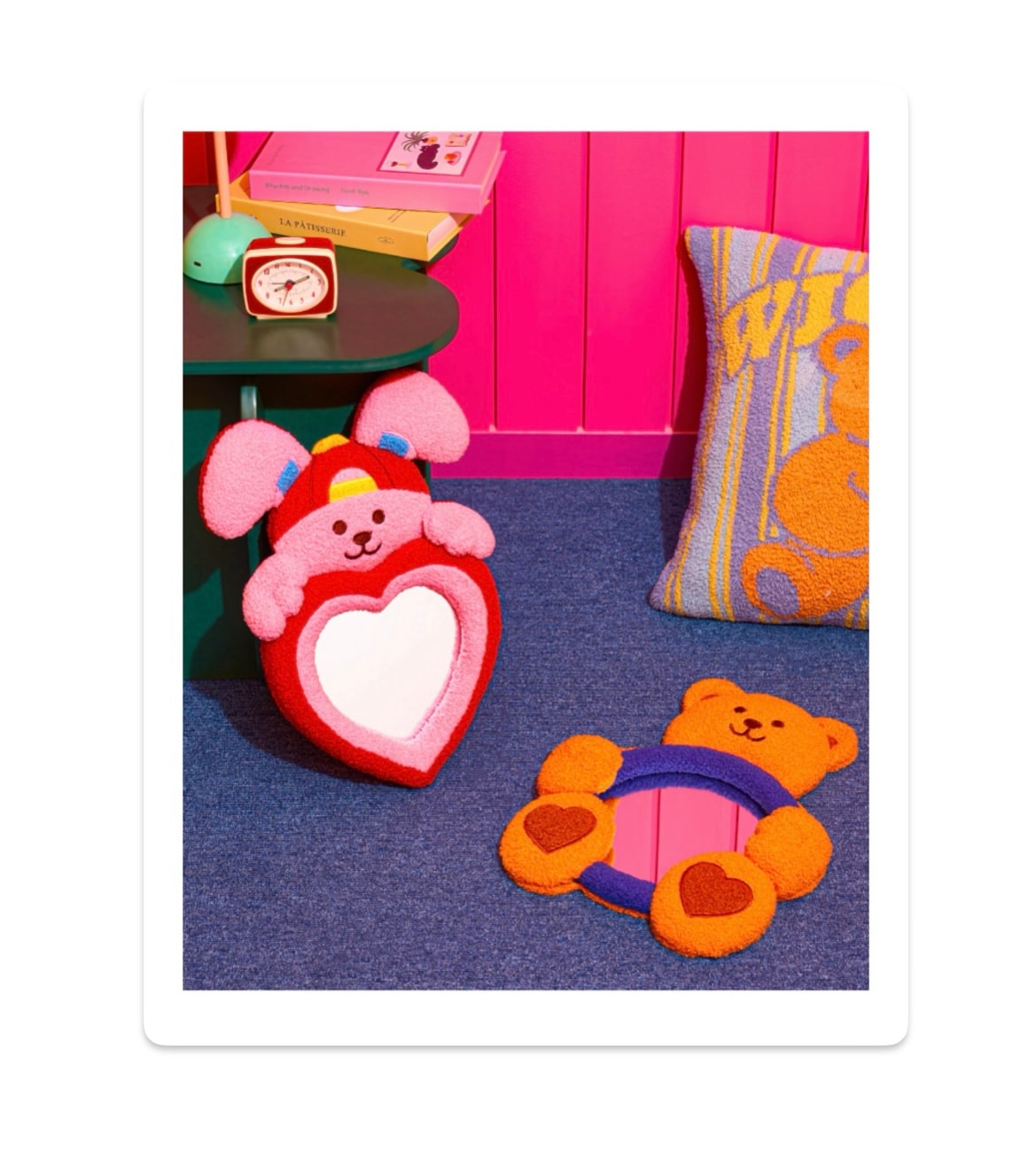 [Wiggle Wiggle] 壁鏡 鏡 タフティング 壁掛けミラー インテリア小物 かわいらしい鏡