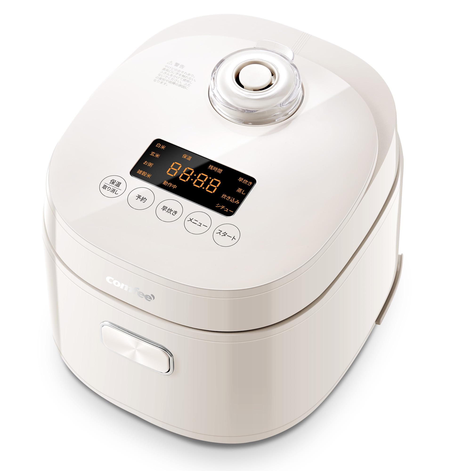 COMFEE 炊飯器 4合炊き 3~4合 炊飯ジャー 1-4人適用 8つの調理メニュー マイコン式 蒸し炊き同時 早炊き 最短30分炊飯 予約 保温24時間 一人暮らし コンパクト ベージュ色 CR