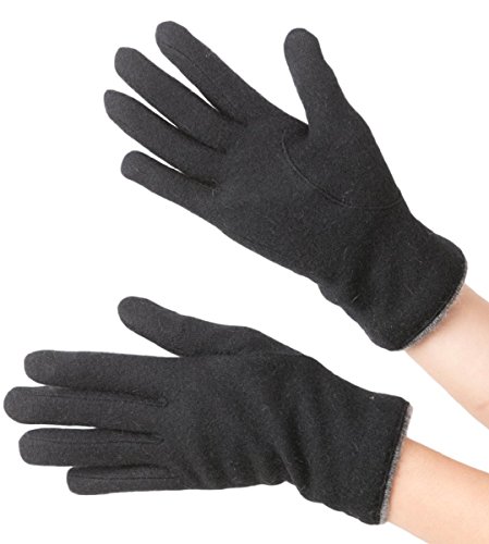 [エル] シンプル 上品 お洒落 で暖かい カシミヤ100% インナー 2重 手袋 ショート グローブ レディース 日本製 ふんわり ウール クリスマス プレゼント ギフトブランド ロゴ ケース付 (