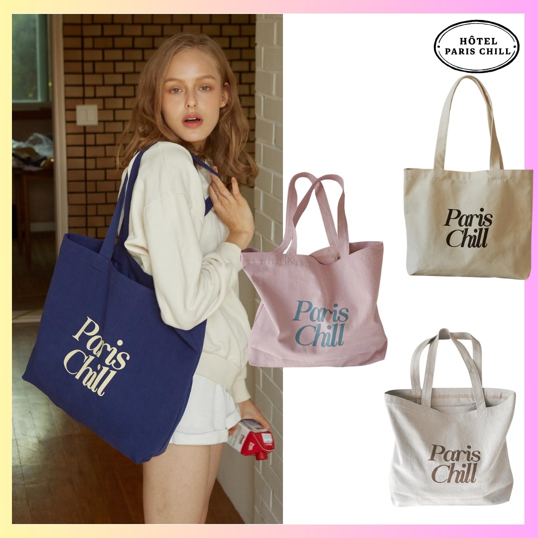 [HOTEL 827] PARIS CHILL BAG - 4 COLORS + FREE OMAKE エコバッグ キャンバスエコバッグ おしゃれエコバッグ ビンテージエコバッグ レタリングトートバッ