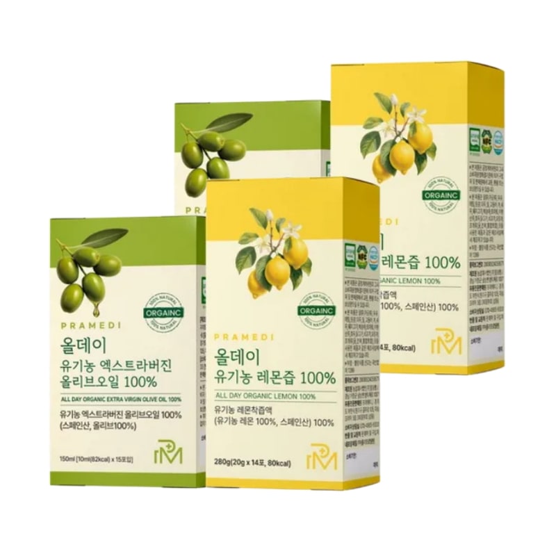 [プラメディ] 酸度0.14 プレミアム オーガニック エキストラバージンオリーブオイル+オーガニック レモン果汁 15回分×2セット