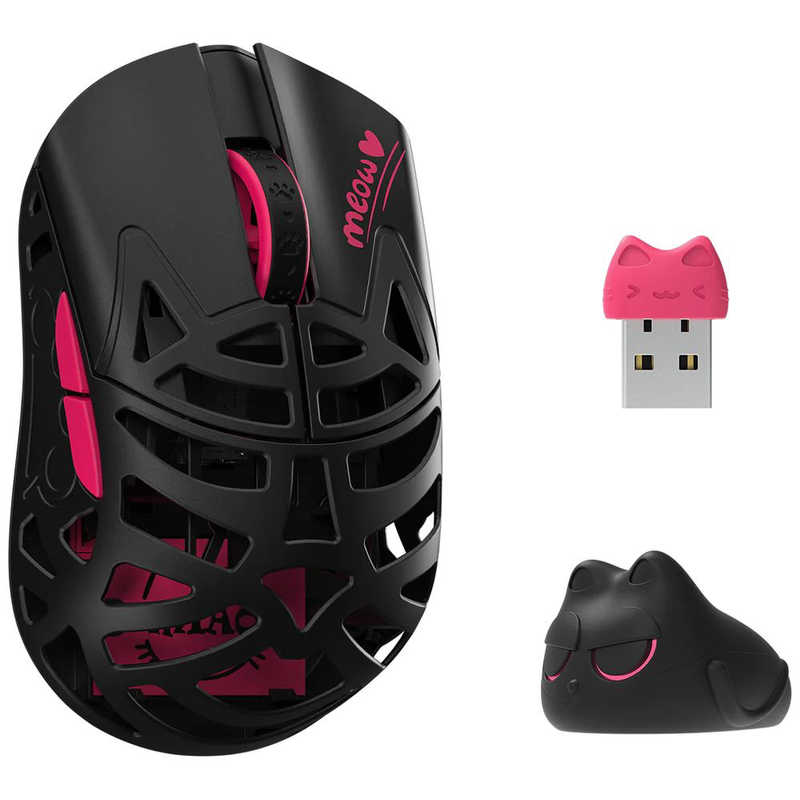 KIBU　ゲーミングマウス Beast Miao ［光学式 / 有線/無線(ワイヤレス) / 5ボタン / USB］ Black＆Red　WL-BMIAO-BR-O