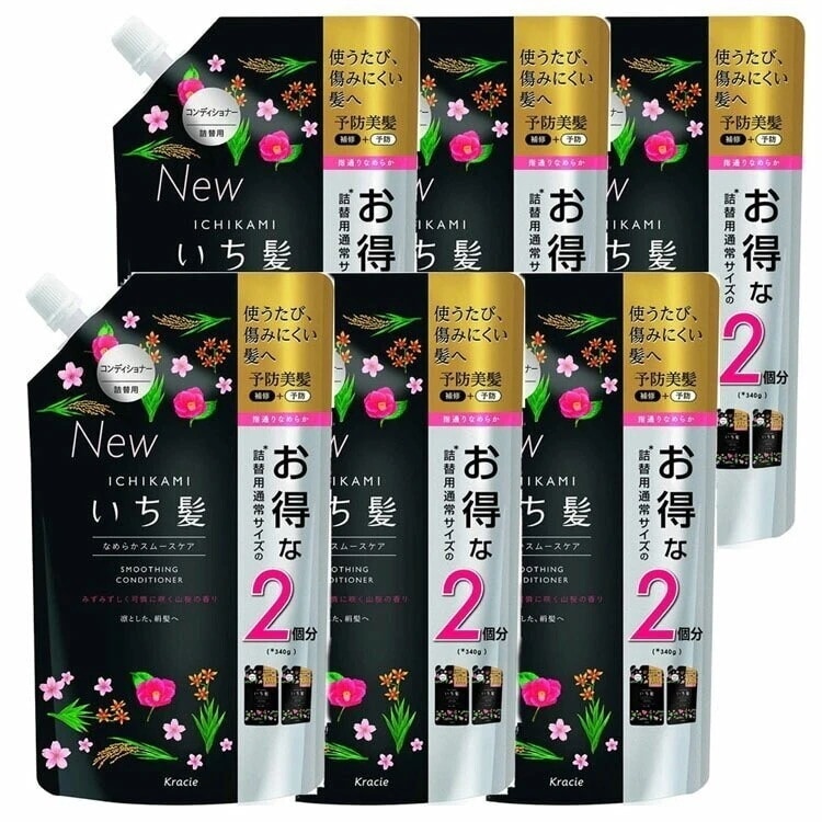 ［6個セット］いち髪 なめらかスムースケアCD詰替2回分 680g (D)