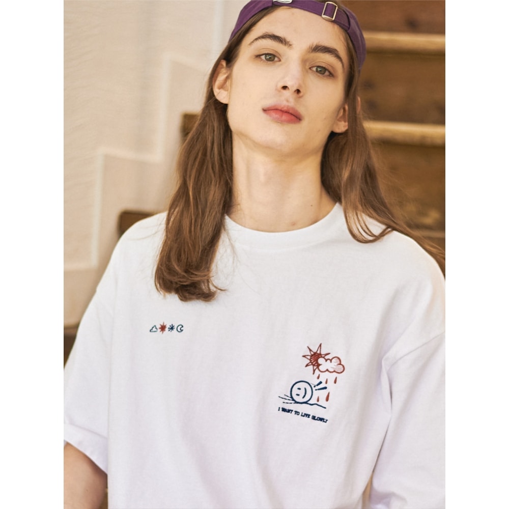 CPGN NICE WEATHER刺繍半袖ホワイト