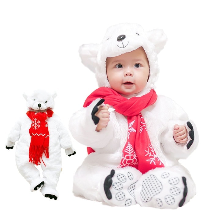ベビー 着ぐるみ 熊ちゃん シロクマ キッズ 赤ちゃん ベビー服 カバーオール ロンパース 寝袋 子供 男の子 女の子 あったか 厚手 冬服 防寒 ベビーウェア くま コスチューム 着ぐるみ コスプレ 5,278円