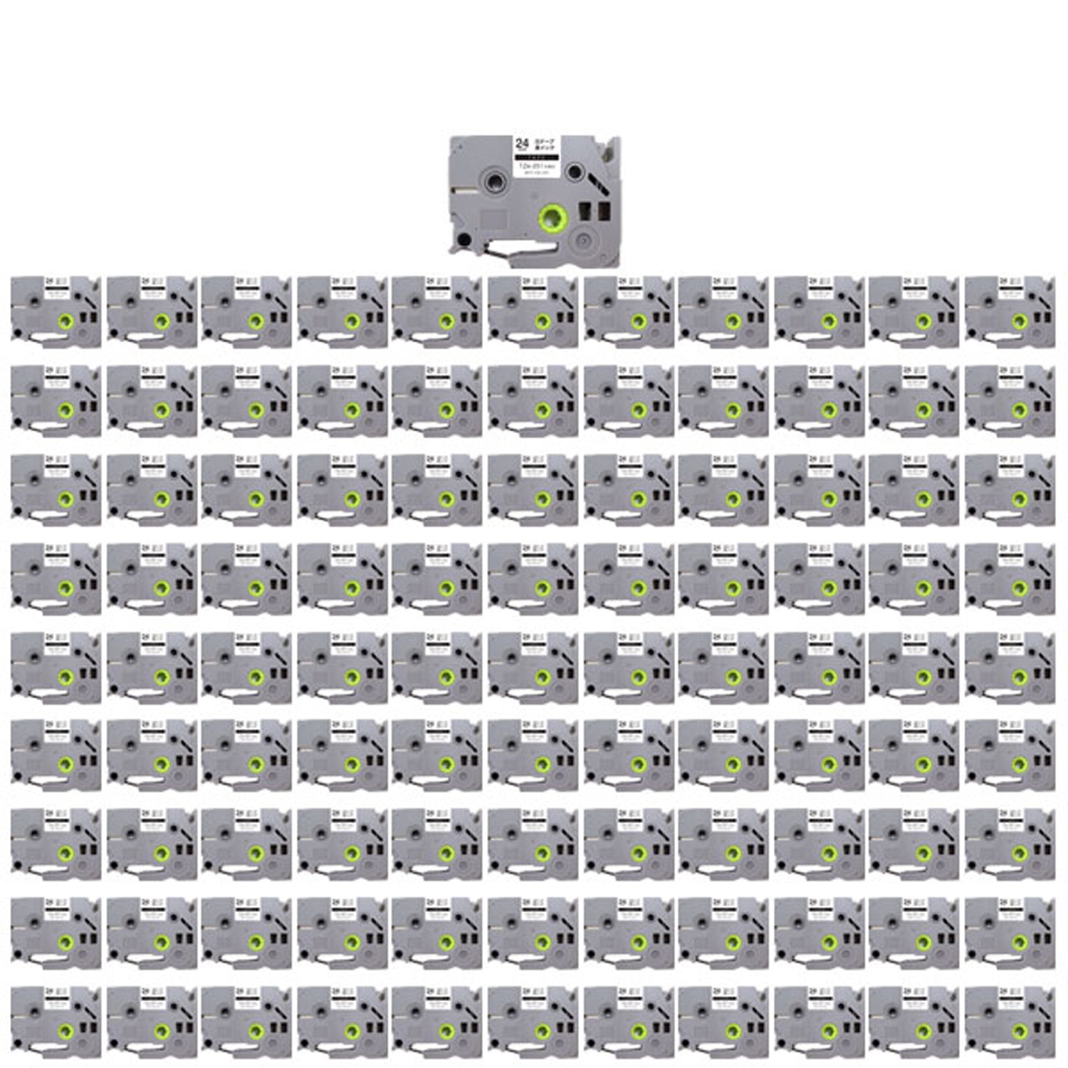 ブラザー用 ピータッチ 互換 テープ TZe-251 ラベルカートリッジ 100個セット ピータッチキューブ対応 24mm／白テープ／黒文字