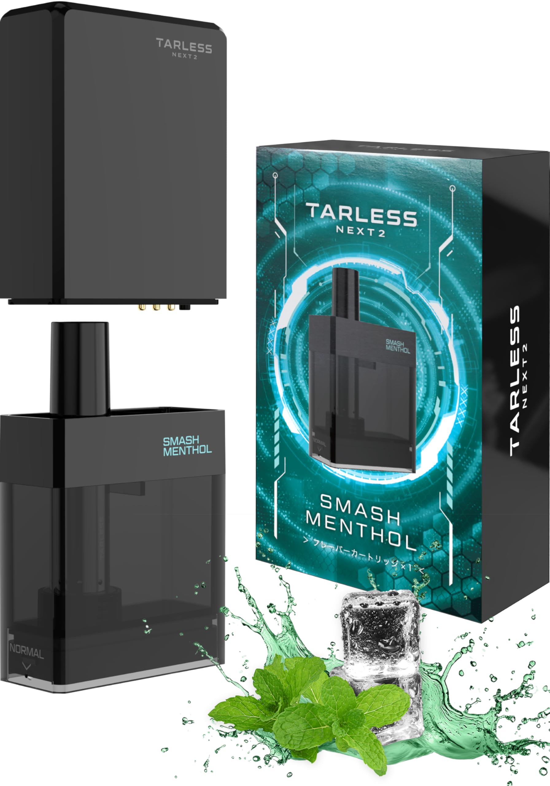 TARLESS TARLESS NEXT 2 ターレスネクスト 2 スマッシュメンソール スターターセット（本体 1個 ＋ フレーバーカートリッジ 1個） 電子タバコ ベイプ vape シーシ