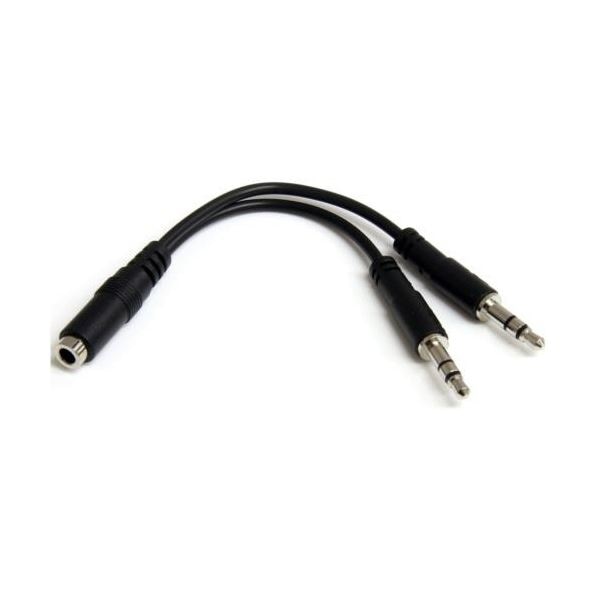（まとめ） StarTech.com 3.5mmヘッドフォン／マイク スプリッタ オーディオ変換ケーブル MUYHSFMM 1個 (×3セット)