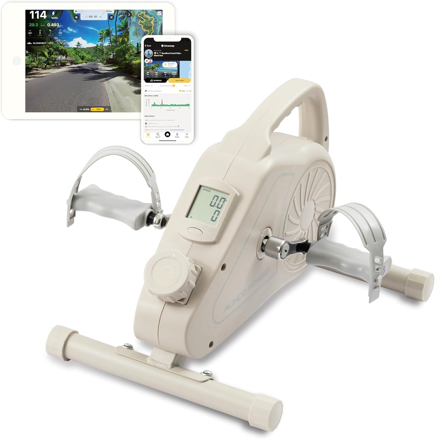 グレージュ(アプリ連動) アルインコ(ALINCO) フィットネスバイク エアロマグネティックバイク ミニ 小型 健康器具 ダイエット器具 家庭用 静音 軽量 コンパクト 省スペース 簡単移動グレージ