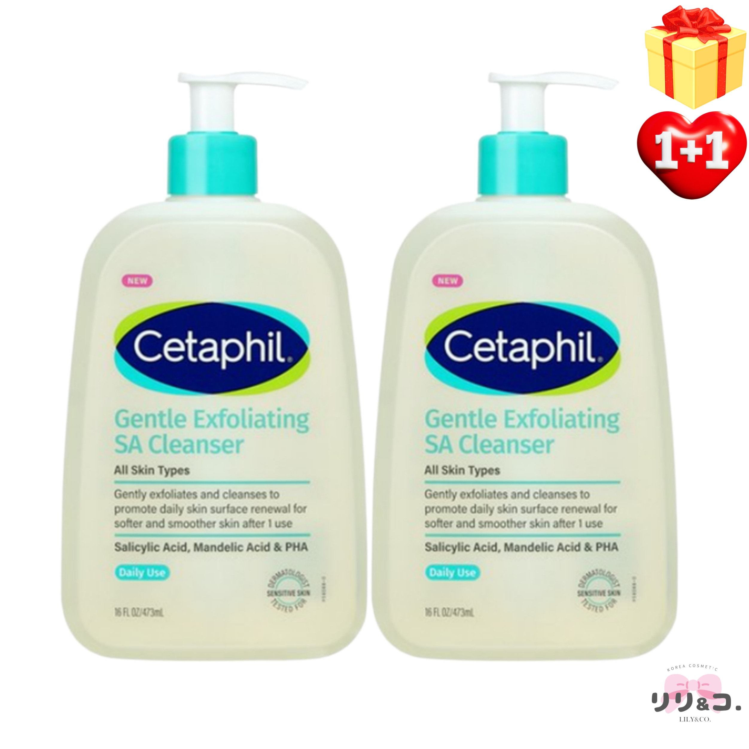 [新シリーズ 1+1セット] NEW ジェントルSAクレンザー473ml+473ml 計2本 大容量 セット ボディウォッシュ 角質ケア 乾燥 保湿 韓国コスメ 敏感肌 スキンケア 洗顔