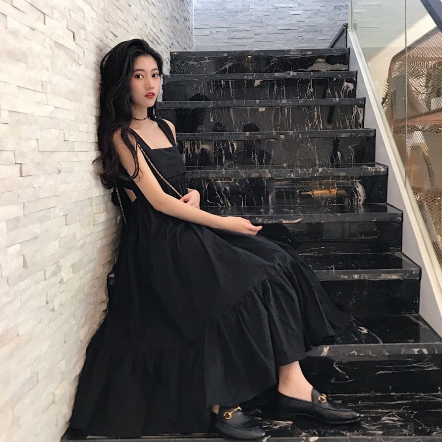 ロングスカート フレアワンピース ワンピドレス ロング ロング丈 ノースリーブ スクエアネック フレア Aライン ウエストマーク ハイウエスト プルオーバー かわいい きれいめ シンプル カジュアル