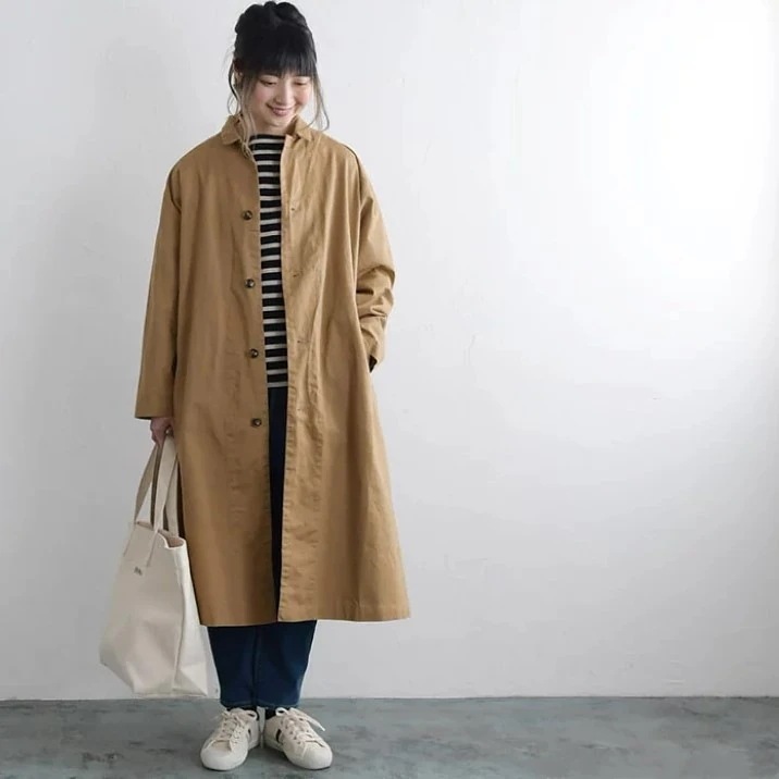 レディース 秋 冬 秋冬 黒 アウター ロング 長袖 ミディアム ジャケット チノコート キャメル