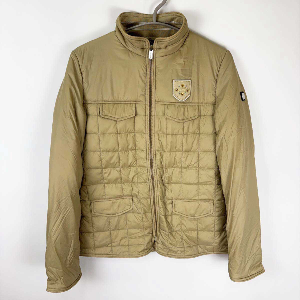 【中古】EQUILINE エクイライン Ivy ライディング ナイロン キルティングジャケット S サンド Q10642 レディース 乗馬 馬術