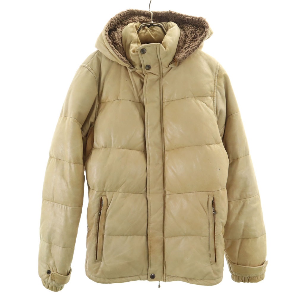 レザー ダウンジャケット 3 ベージュ メンズ