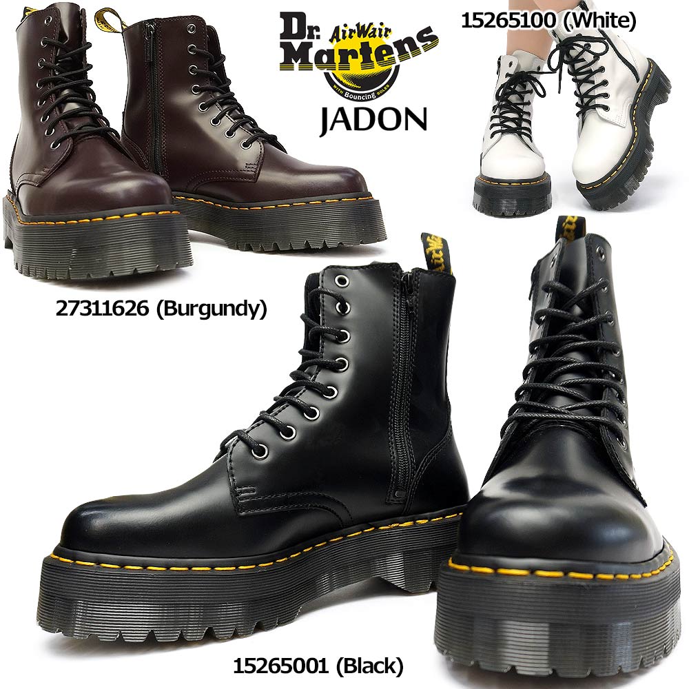 お買得！】 JADON ジェイドン 厚底 レディースブーツ メンズブーツ 8ホール ブーツ カラー:15265001（Black） -  flaviogimenis.com.br