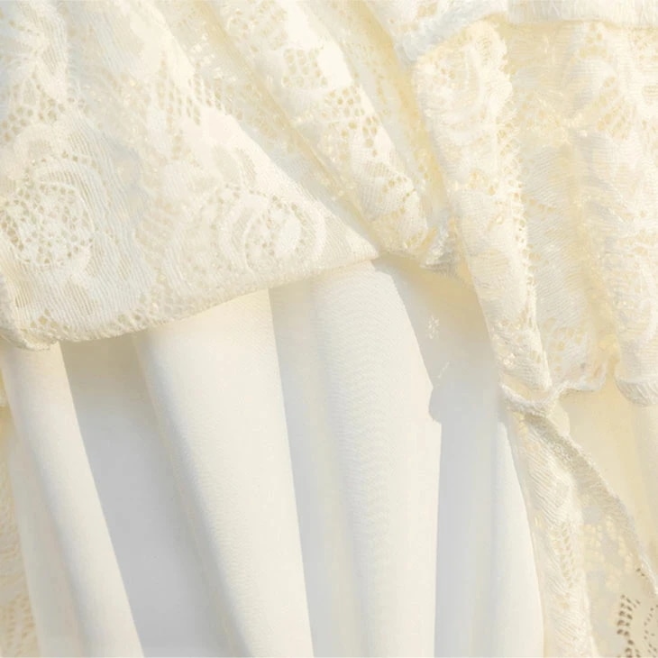 フィッシュテール スカート レディース 春 夏 ロングスカート メッシュ レース ハイウエスト 不規則 Aライン きれいめ 上品 レーススカート 綿 コットン 韓国ファッション