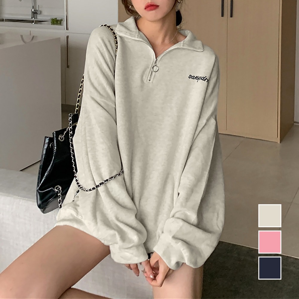 国内即納 トレーナー フロントジップ 裏起毛