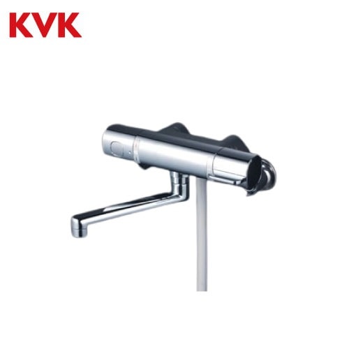 即日出荷 浴室用水栓 サーモスタット式シャワー 240mmパイプ付 KVK [FTB100KR2T] 一般地用 シャワーバス混合水栓 シャワーヘッドグレー シャワーホースグレー1.6ｍ