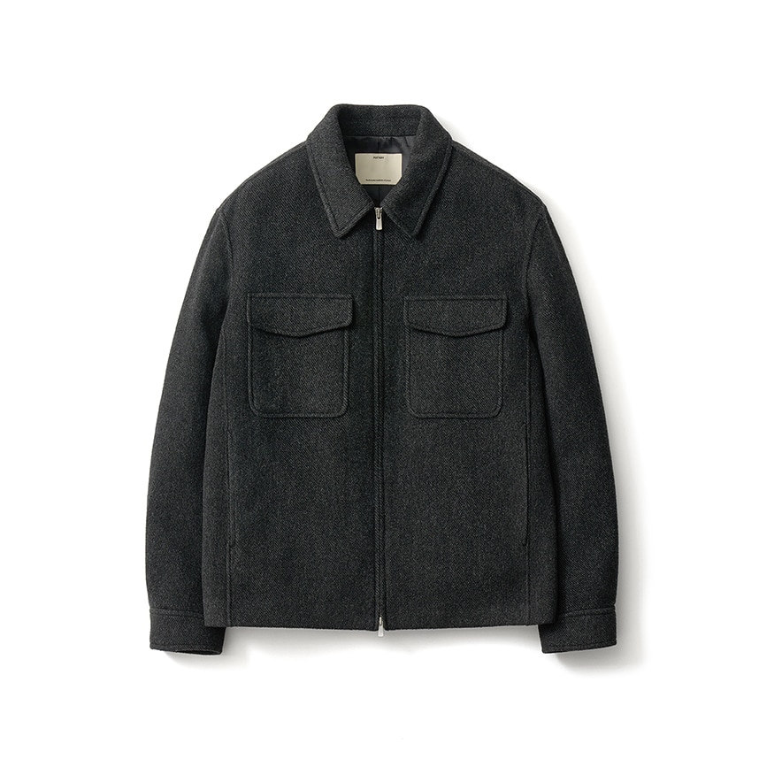 【POTTERY】 CASHMERE DOUBLE POCKET JACKET : BLACK