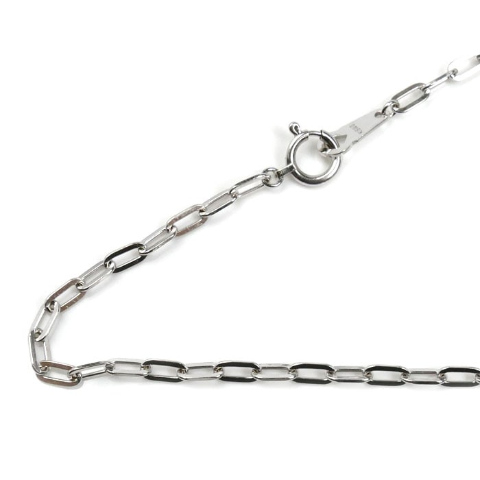 K18WG ホワイトゴールド ネックレス 小豆 6.3g 55cm メンズ 中古