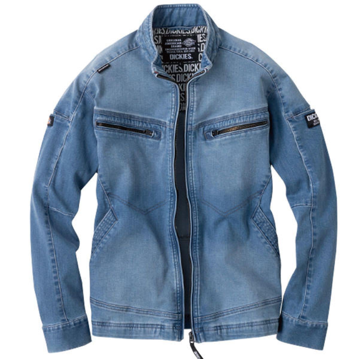 Dickies ディッキーズ ストレッチシルキーデニムジャケット ライトインディゴ XS D-2900 コーコス信岡 作業着 作業服