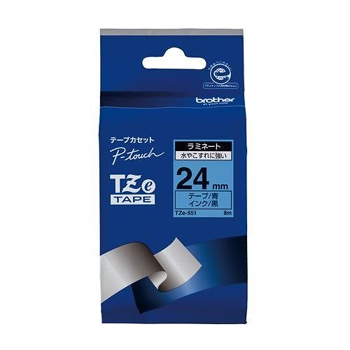 （まとめ買い）ピータッチテープ24mm青/黒 TZE-551 00009878 [x3]