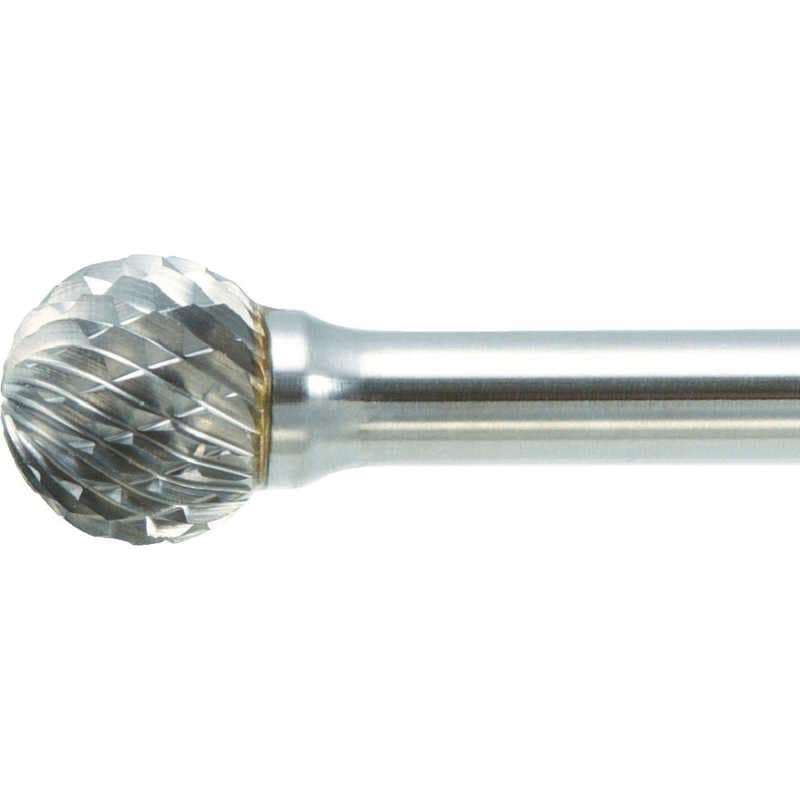 トラスコ中山　超硬バー 球型 Φ12.7X刃長11X軸6 ロング ダブルカット　TB8C127L150