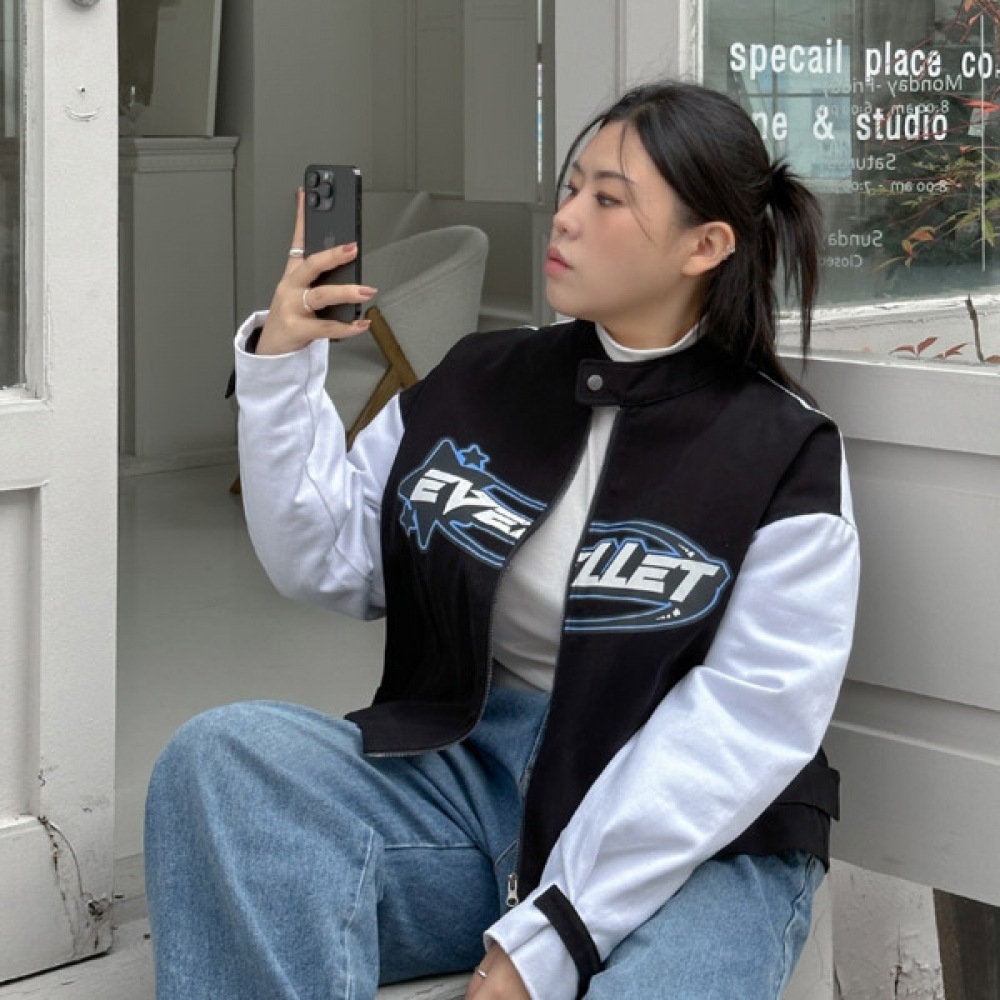 (JSTYLEのイーブレット) イーブレット・ロッタ・レタリング・プリント・レーシング・ジップアップ JSTYLE 7,317円
