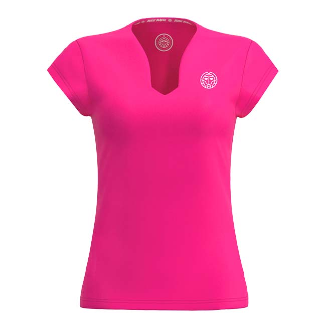 「海外サイズ」BIDI BADU(ビディバドゥ) レディース CREW Vネック 半袖Tシャツ 「定番」 W1620004-PK ピンク(23y1mテニス)