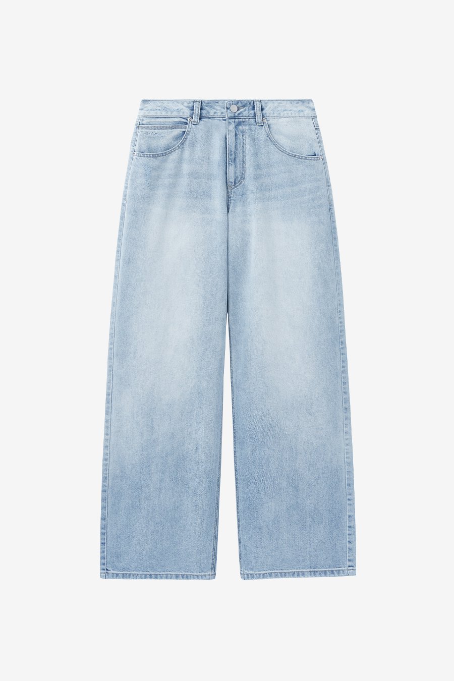 【INSILENCE】 [CALIK] LOW-WAIST WIDE JEANS : LIGHT BLUE