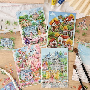 シール　ステッカー　人物　造景　お手帳素材　コラージュ素材　海外文房具