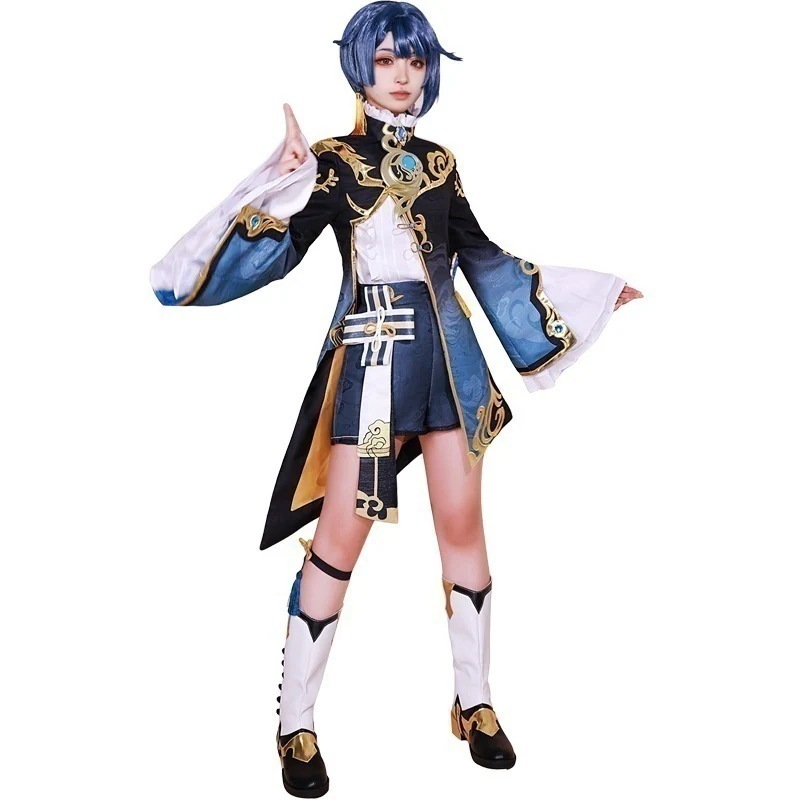 コスプレ コスチューム 変装 仮装 原神 行秋 コミケ 宴会 撮影 マニア フルセット 神の目 かつら8