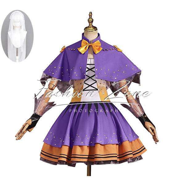 Re:ゼロから始める異世界生活 風 エミリア Emilia コスプレ 衣装 ウィッグ cosplay ハロウィン 変装 仮装