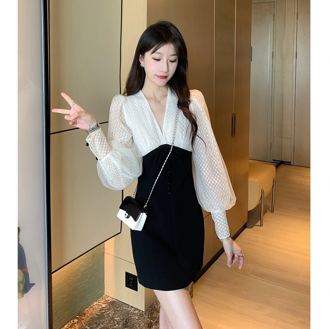 綿麻女性の長袖ワンピースゆったり大きいサイズシャツワンピースロングワンピース44