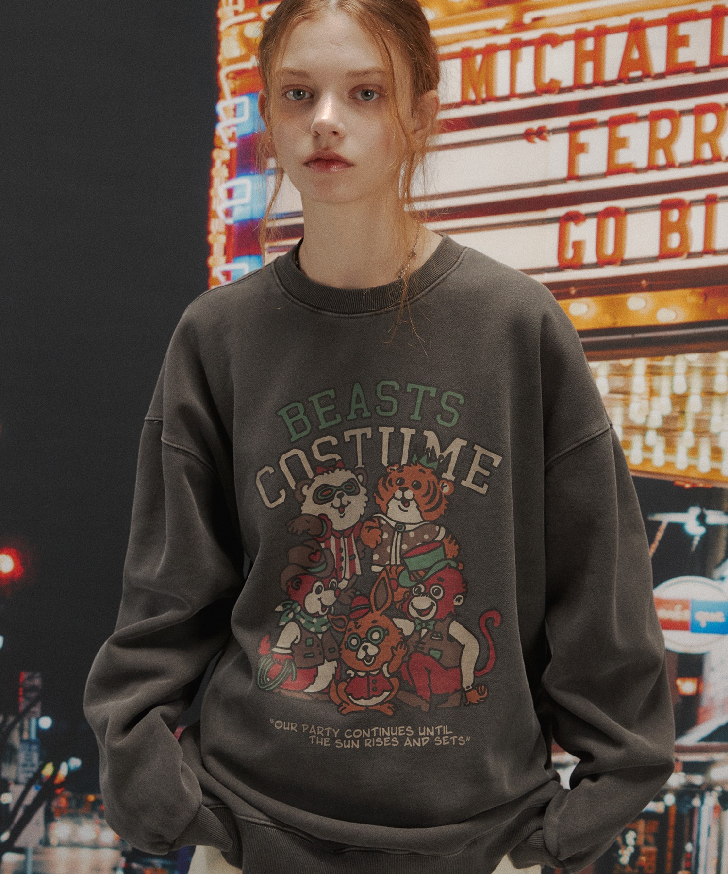 【CPGN】MAGIC ZOO PIGMENT SWEATSHIRT SMOKE BLACK