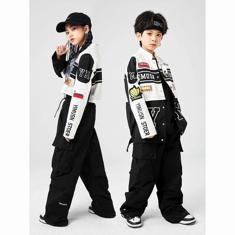 【94% 好評価】街舞児童潮服男児ハンサムhiphop架子鼓演技服女児ジャズダンスショー服秋
