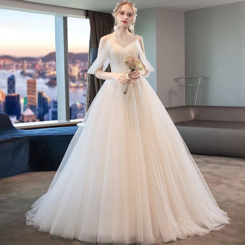 ウェディングドレス 2024 花嫁結婚式ワンショルダーレースウェディングドレスフォレストスタイルスリムフロアフィット
